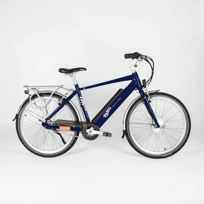 Emu Crossbar Electric Bike in Dark Navy Blue with Battery, 2020 Model